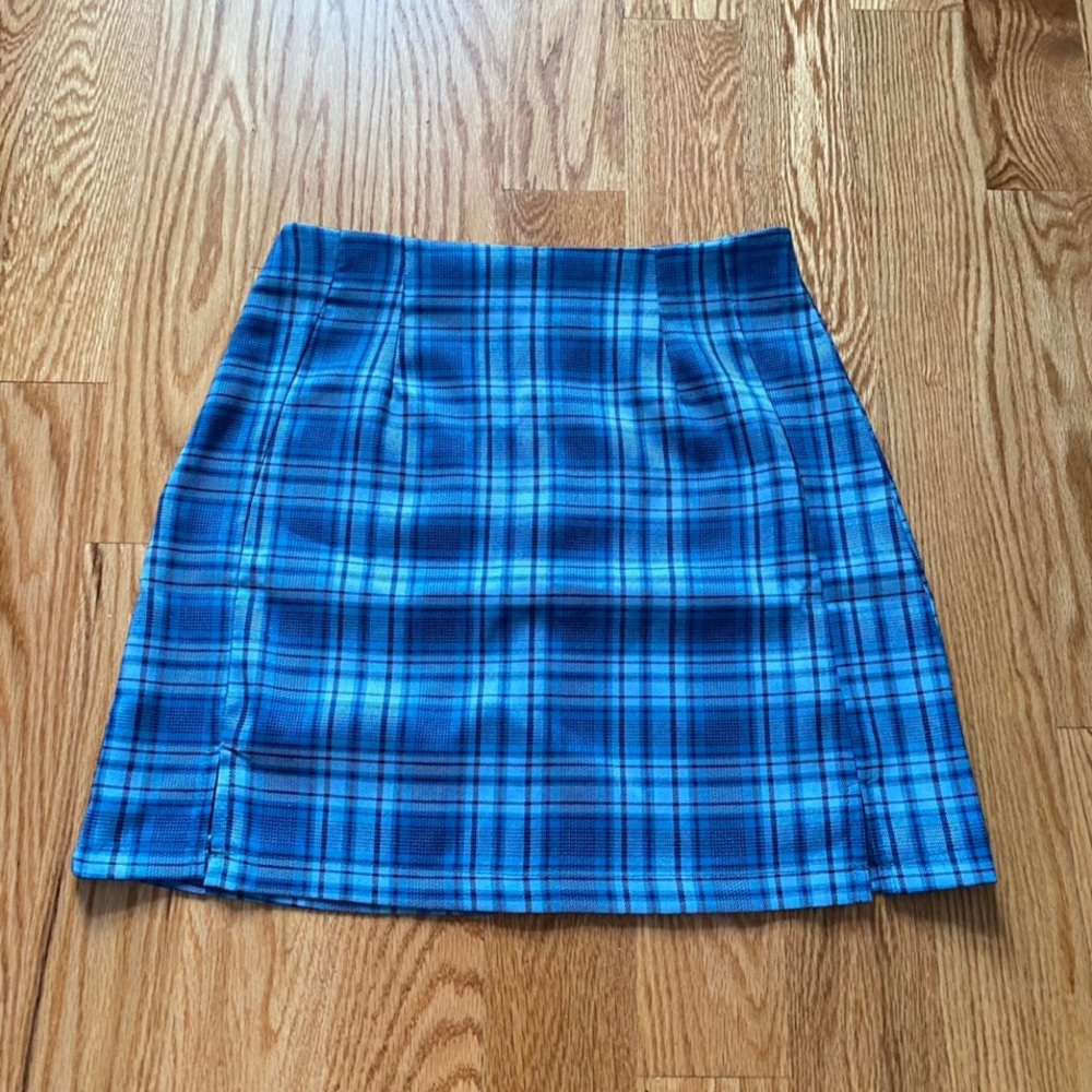 Plaid blue skirt